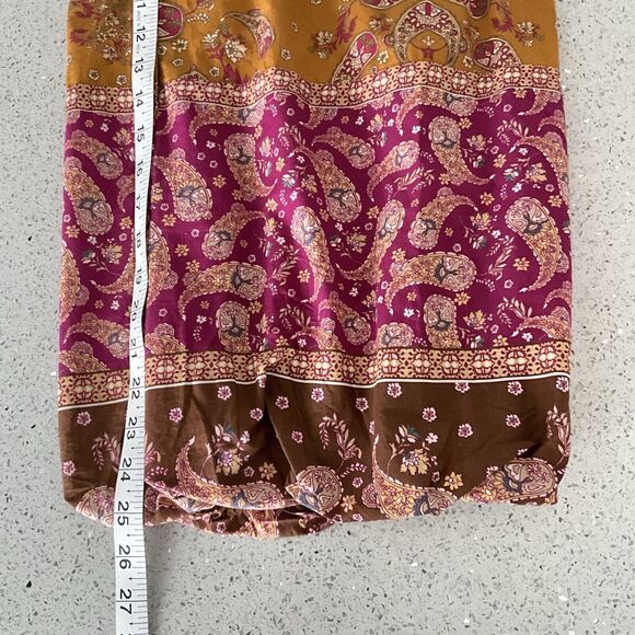 New Free People Bali Albright Boho Paisley Jumpsuit In Gold Combo M - Picture 10 of 16